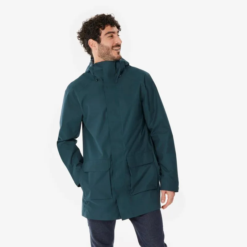 Casaco Masculino de Trilha Impermeável NH500 Quechua Azul Casaco comprido de Caminhada Homem - NH500 - verde, M
