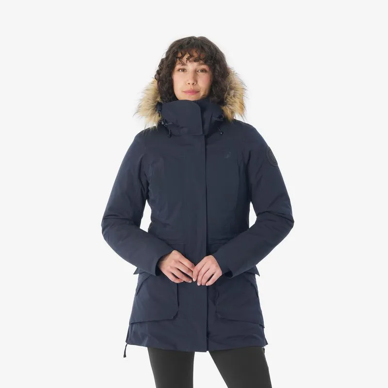 Casaco Feminino de Trilha SH500 Ultra Warm Parka Quechua Azul Marinho Casaco Impermeável de Caminhada Inverno Mulher SH900 -20°C, L