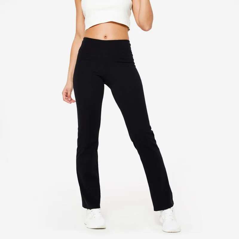 Legging Feminina de Ginástica Evasê 500 Domyos Preta - PP