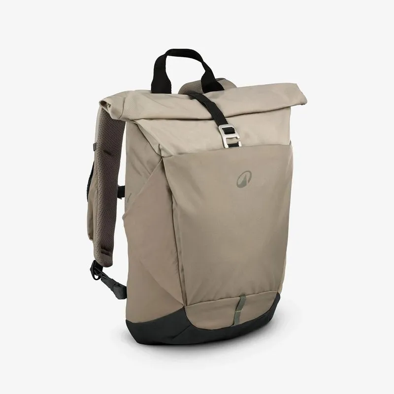 Mochila de Trilha 16l + 4l Escape 500 Rolltop Quechua Bege Mochila para caminhadas 16L+4, NH500 Escape Rolltop bege, 17 LITROS