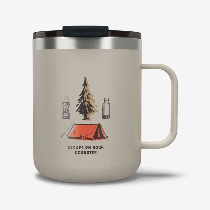 Caneca Térmica de Trilha 0,35L Aço Inox 900 Quechua Bege - TAMANHO ÚNICO