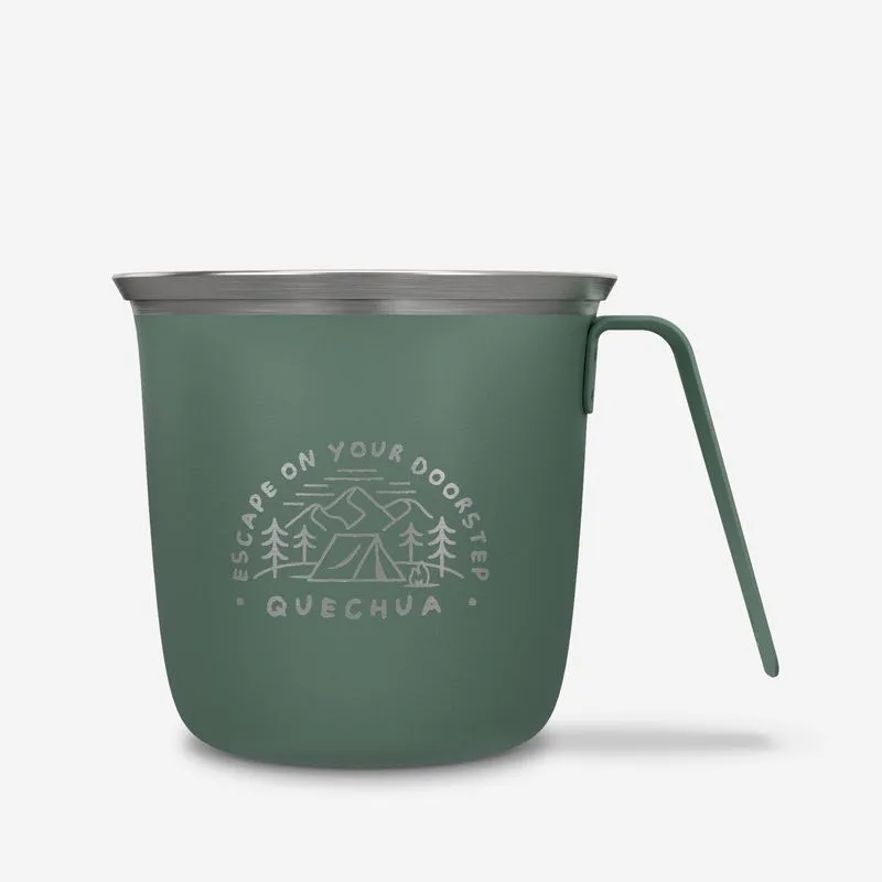 Caneca de Camping em Aço Inoxidável 300ml Quechua Verde- UNICO