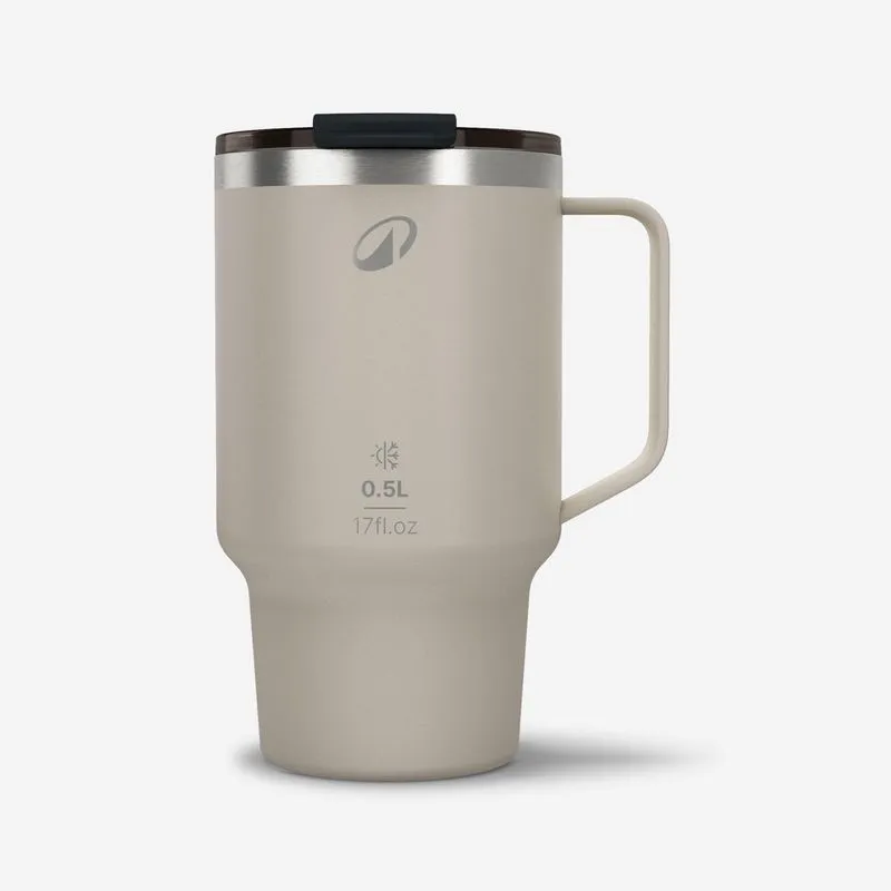 Caneca Térmica de Trilha 0,5L Aço Inox 900 Quechua Bege - UNICO