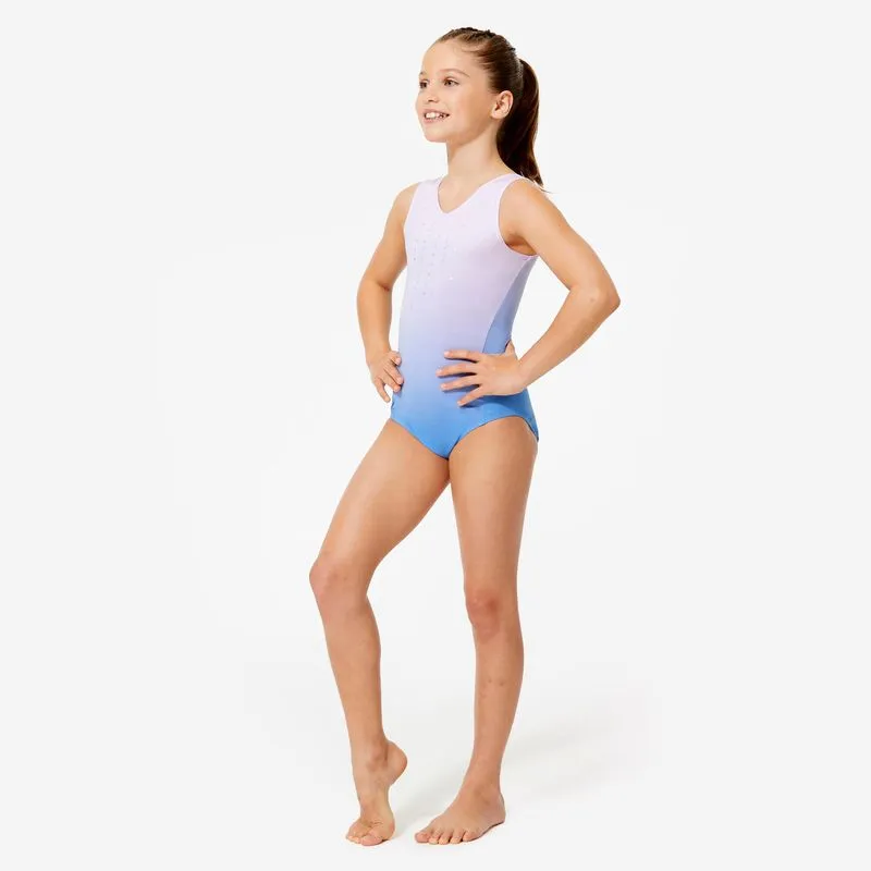 Macacão de ginástica sem mangas para menina, lilás, 8 Anos