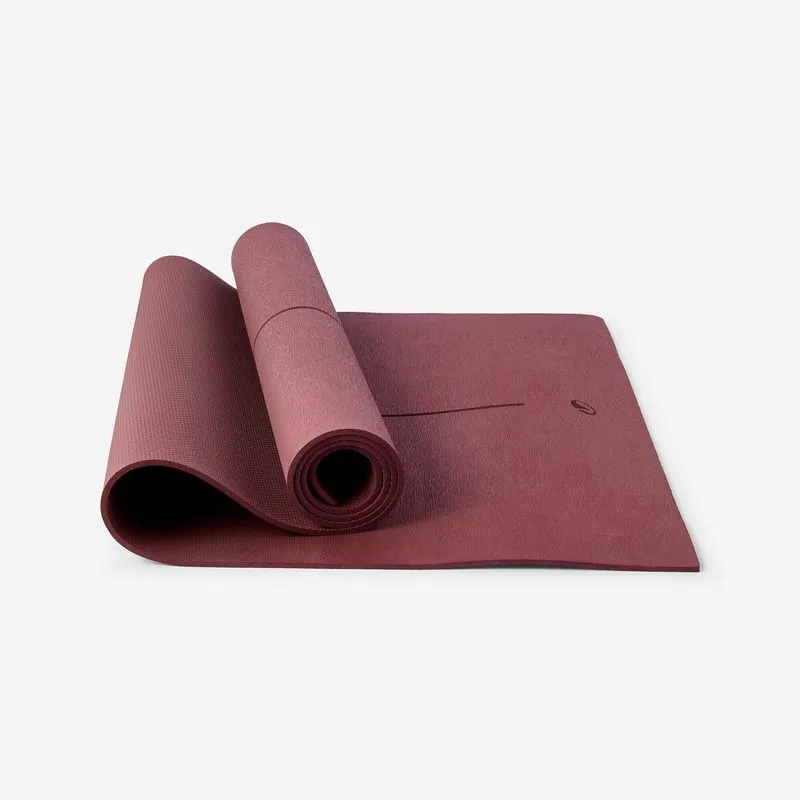 Tapete de Ioga Iniciante 5mm Domyos Bordô Tapete de Yoga Nível Principiante 180cm x 50cm x 5mm Castanho, Tamanho único