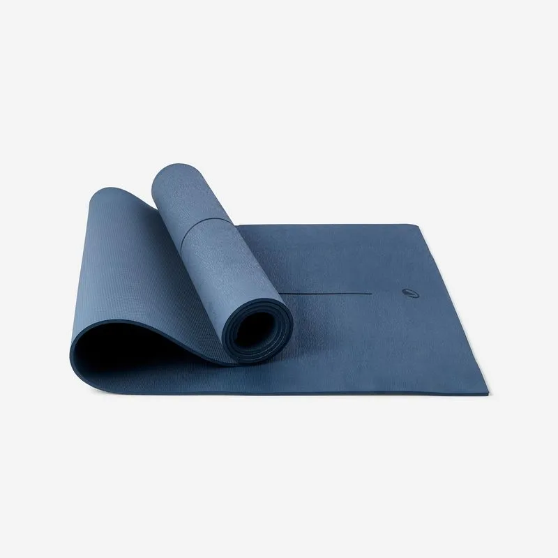 Tapete de Ioga Iniciante 5mm Domyos Azul Tapete de Yoga Nível Principiante 180cm x 50cm x 5mm Azul-escuro, Tamanho único