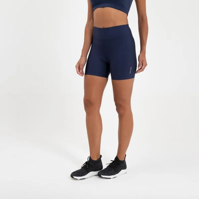 Short Feminino de Treino Slim 100 Domyos Azul Marinho, GG