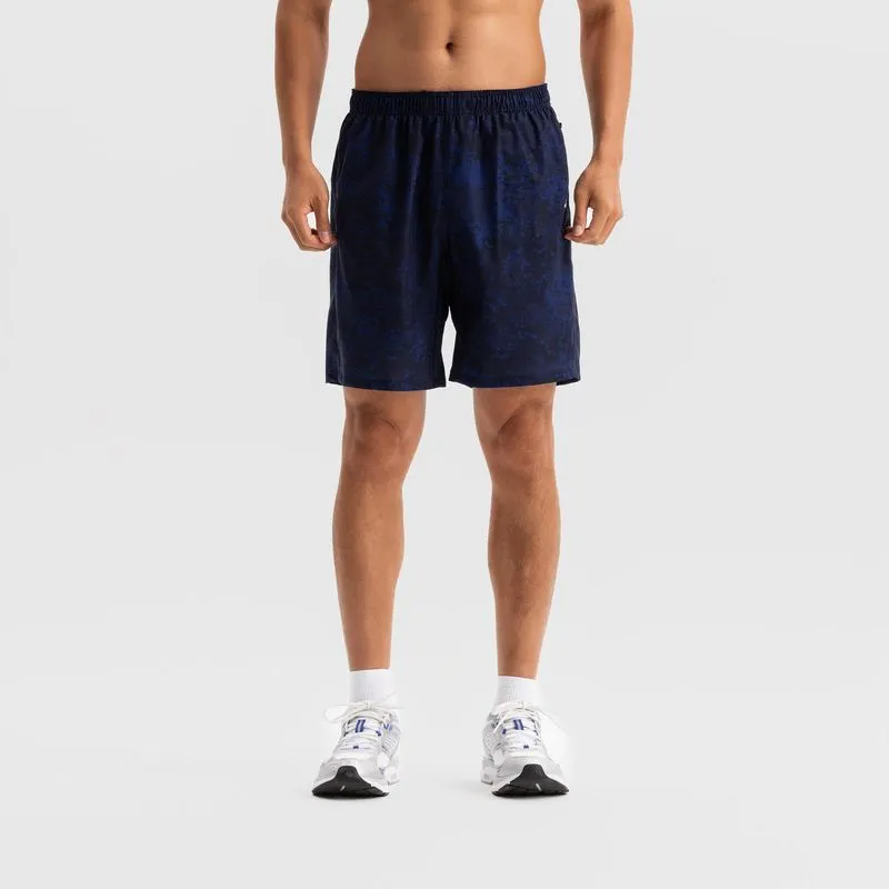 Short Masculino de Treino 120 Camuflado Com Ziper Domyos Azul Marinho CALÇÕES DE FITNESS SECAGEM RÁPIDA HOMEM 120 Azul-marinho, 3G