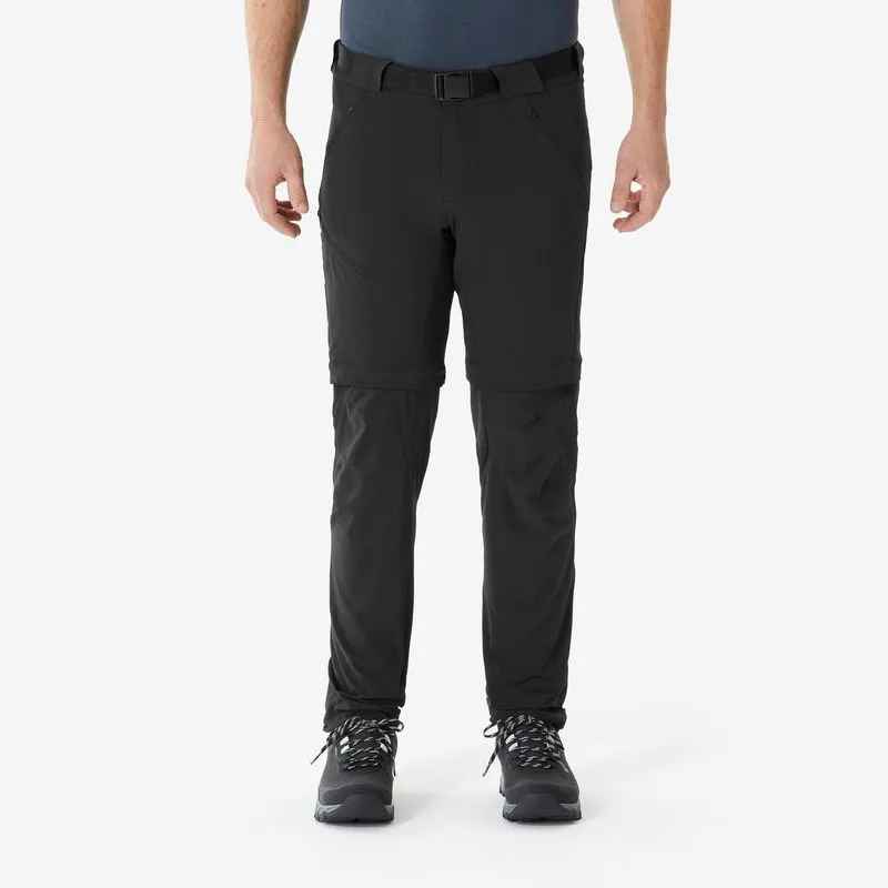 Calças Masculina de Trilha Modular MH500 Quechua Preta Calças Moduláveis de Caminhada MH500 Homem - preto, P