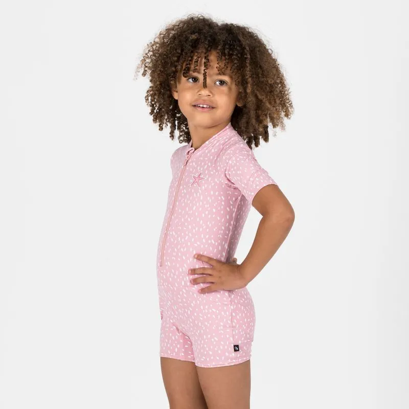 Short de bebê com mangas curtas e pernas - Rosa, 3-4 ANOS