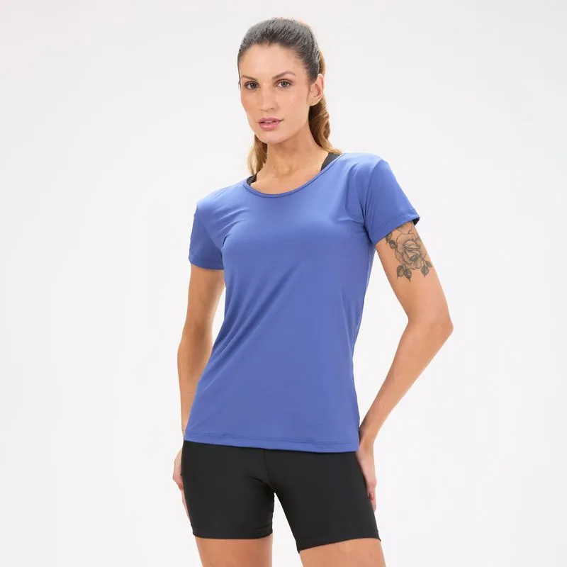 Camiseta Feminina de Treino 100 Domyos Azul, P