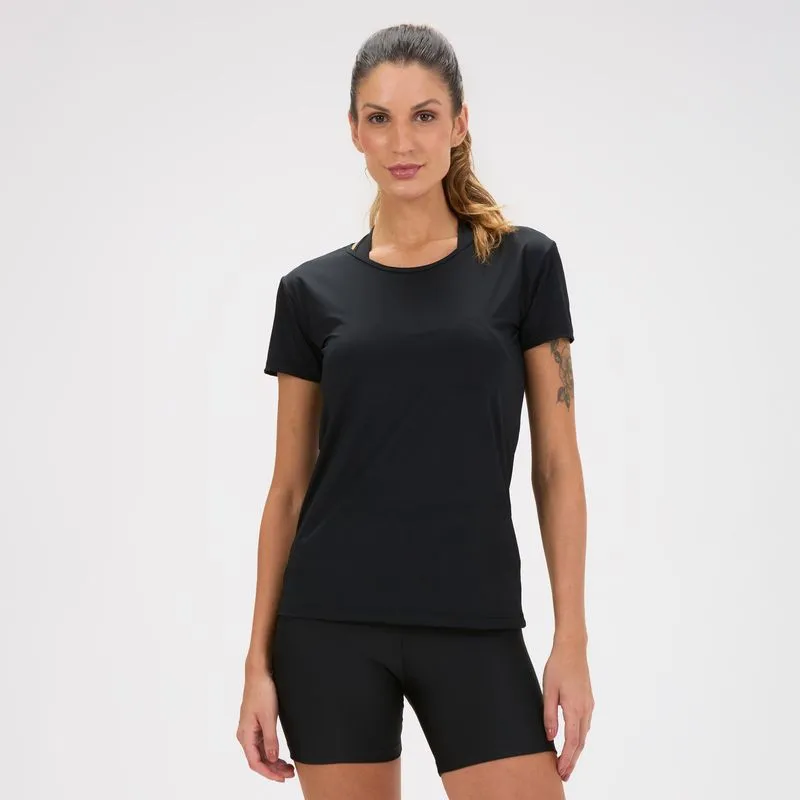 Camiseta Feminina de Treino 100 Domyos Preta, PP