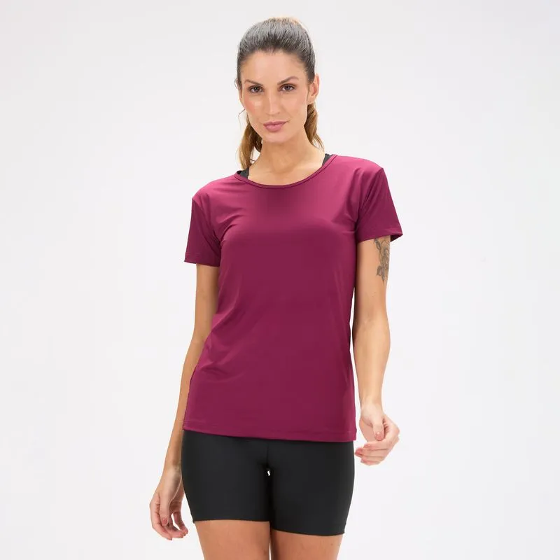 Camiseta Feminina de Treino 100 Domyos Bordô, PP