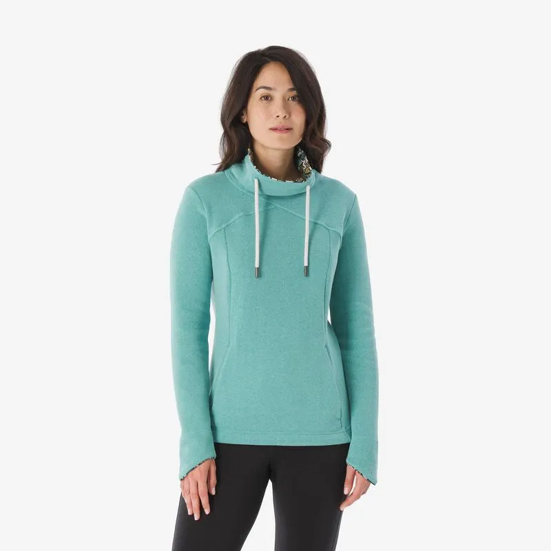 Moletom Feminino de Trilha NH100 Quechua Verde Água Moletom de caminhada para mulheres, verde NH100, GG
