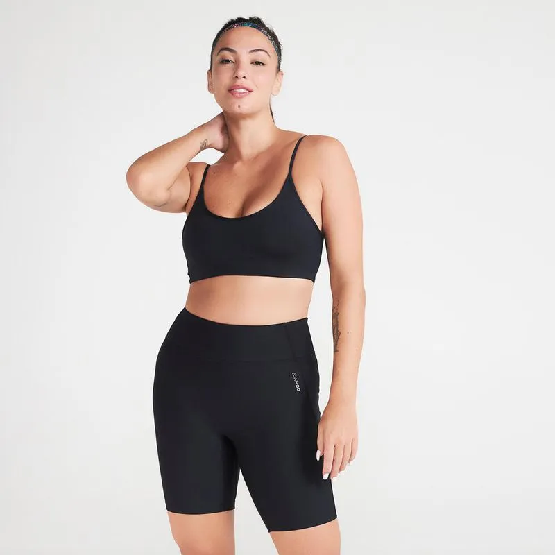 Top Feminino de Treino Slim Domyos Preta, G