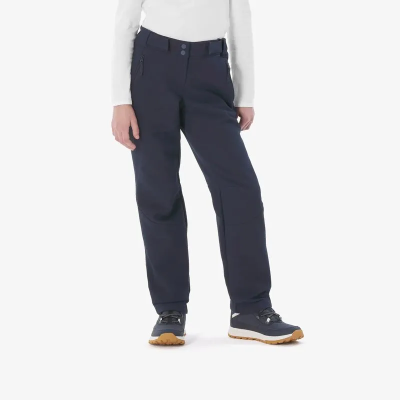 Calça Infantil de Trilha na Neve MH500 Softshell Quechua Azul Marinho, 14-15 ANOS