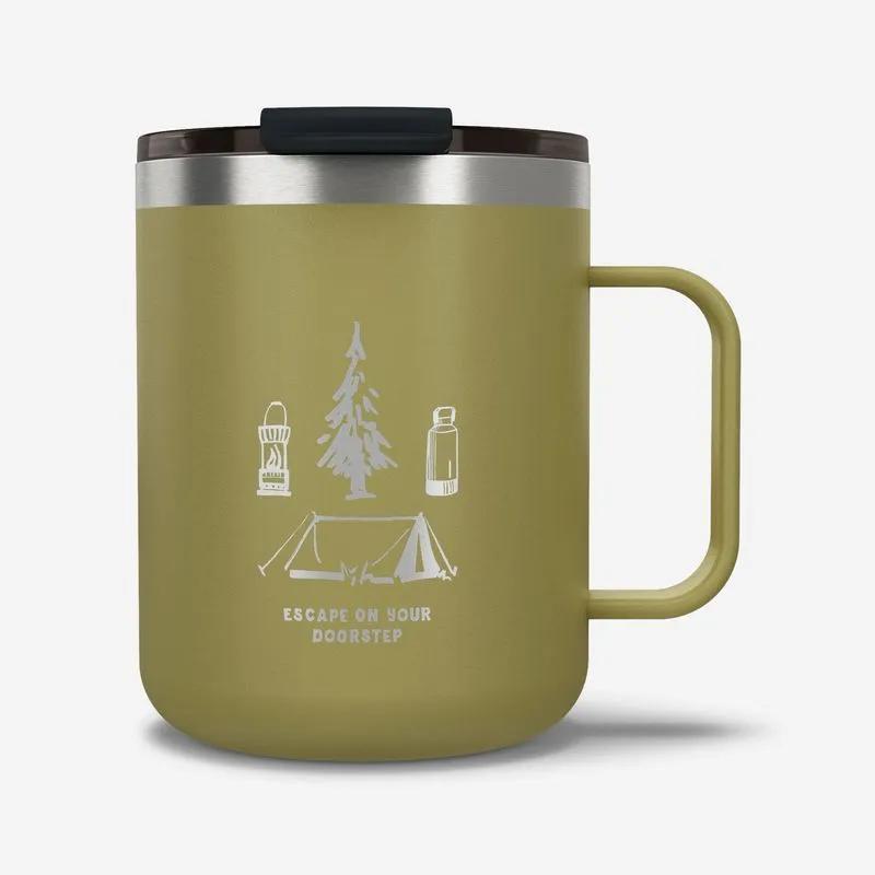 Caneca de Trilha Térmica de Inox 900 0,35l Quechua Verde - TAMANHO ÚNICO
