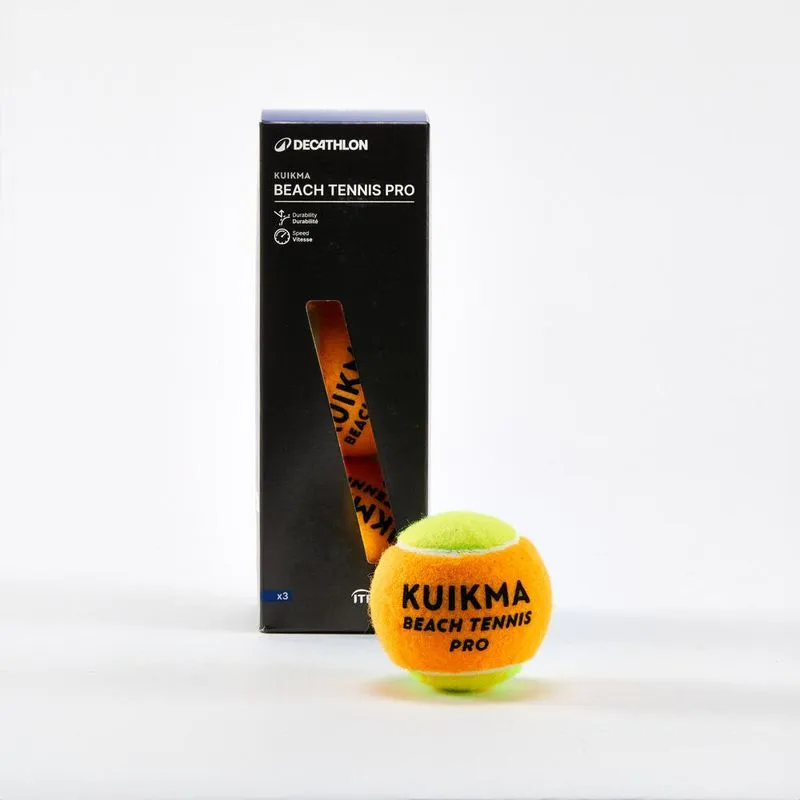 Conjunto Bola de Beach Tennis BTB Pro (3 Unidades) Kuikma Laranja, ÚNICO