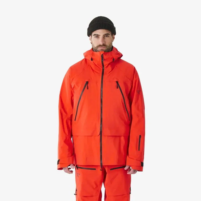 Jaqueta Masculina de Esqui Freeride Impermeável FR900 Simond Laranja, M