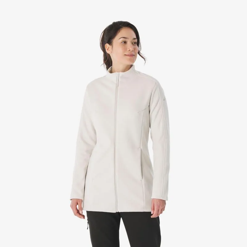 Jaqueta Fleece Feminina de Trilha MH500 Quechua Branco, PP