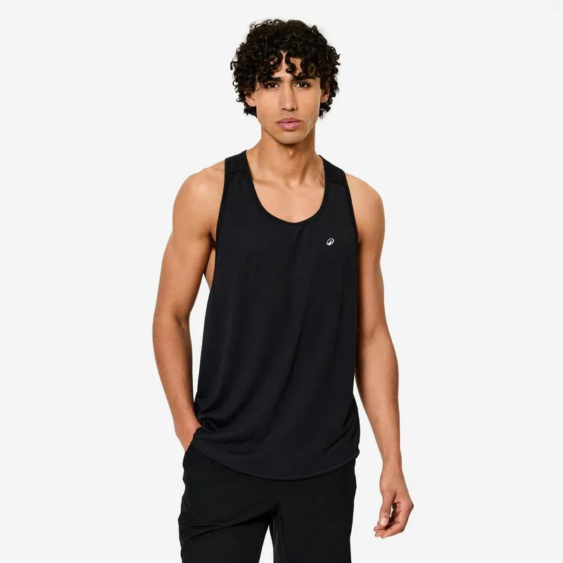 Regata masculina com costas de stringer, preta, M
