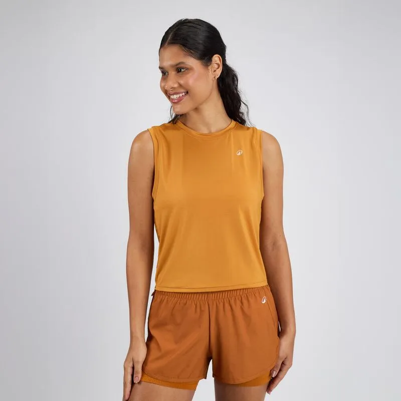Regata Cropped Feminina de Treino 120 Domyos Caramelo, GG
