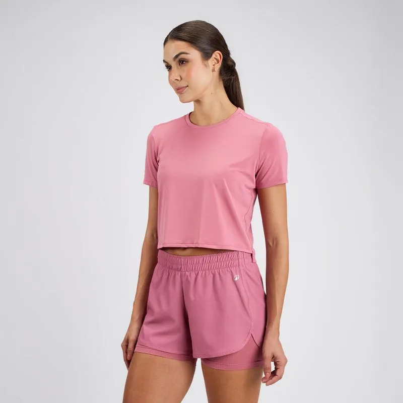 Camiseta Cropped Feminina de Treino 120 Domyos Rosa, PP