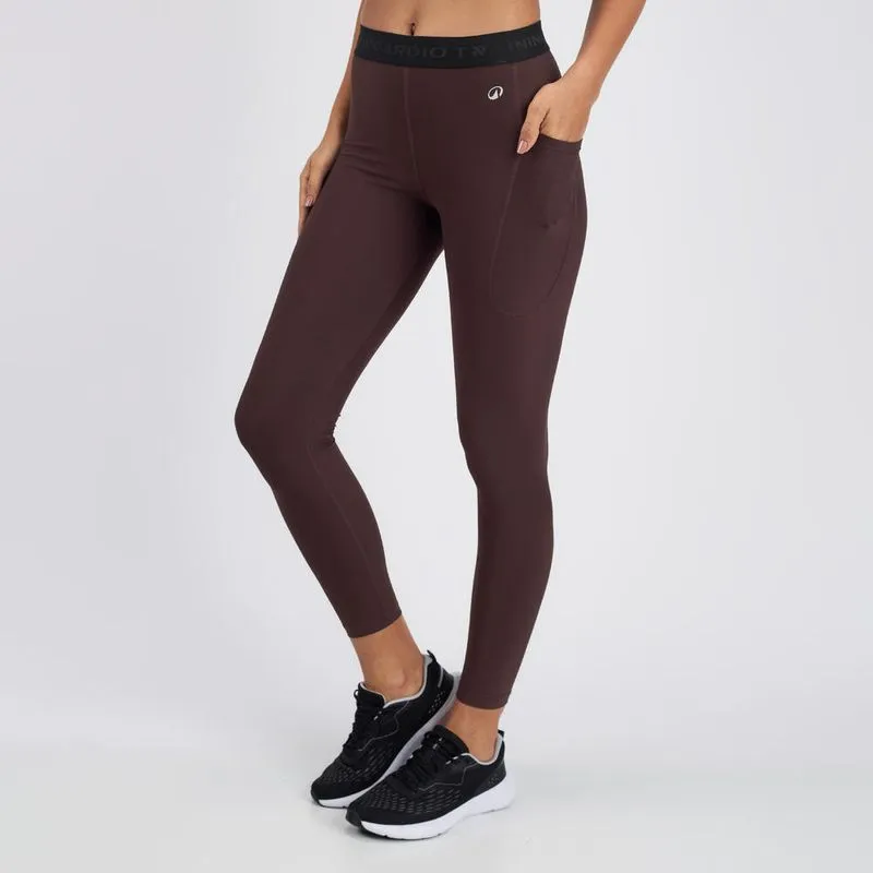 Legging Feminina 500 de Treino Domyos Marrom - P