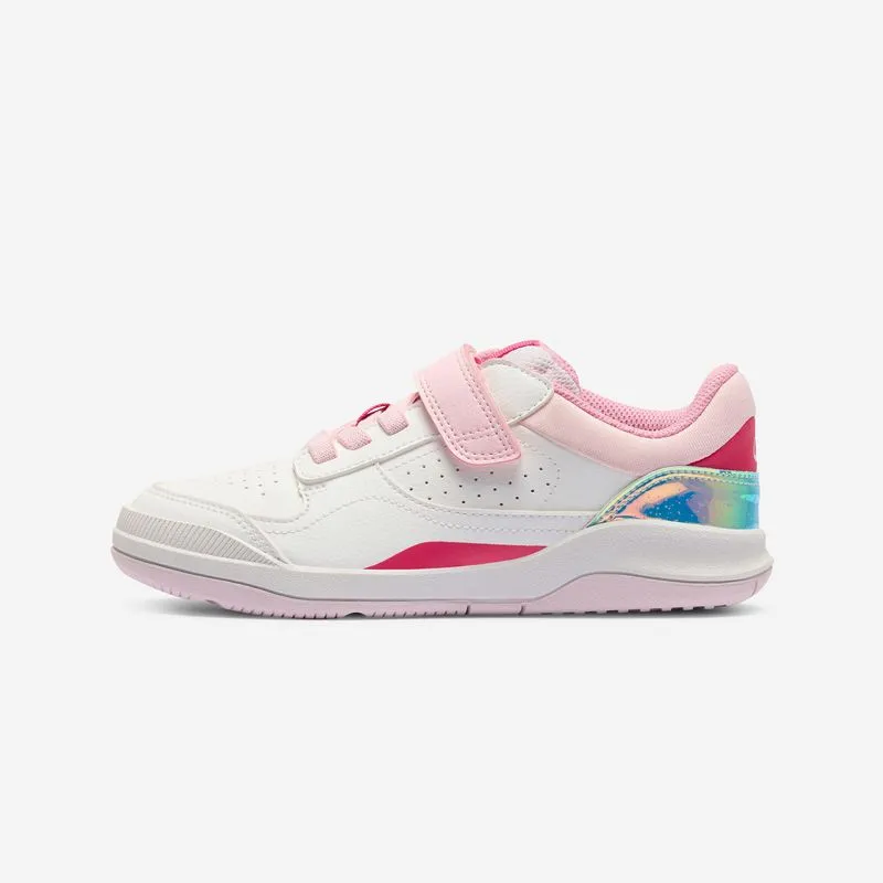 Tênis Infantil Esportivo Yard com Velcro Decathlon Branco Calçado Resistente de Desporto Criança Unissexo Playventure Yard Branco/Rosa, BR 32