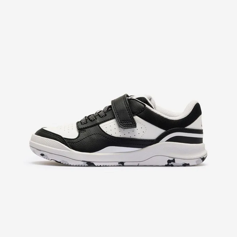 Tênis Infantil Esportivo Playventure Yard com Velcro Decathlon Branco e Preto Calçado Resistente de Desporto Criança Unissexo Playventure Yard Branco/Preto, 36 BR