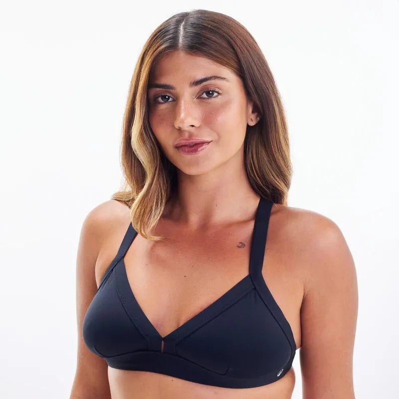 Top Biquíni Feminino de Surf UV50 Second Skin 900 Tribord Preto - G