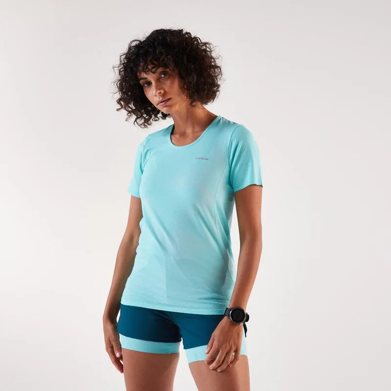 Camiseta Feminina de Corrida Run 500 Comfort Kiprun Azul, M