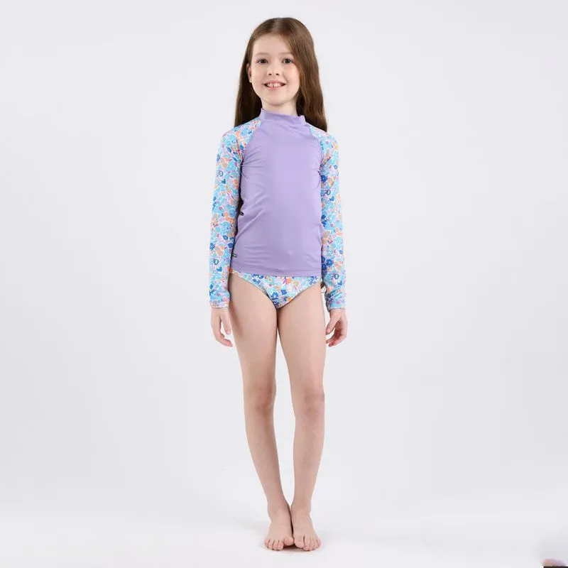Camiseta Manga Longa Infantil com Proteção Solar de Surf 100 Tribord Azul - 4 ANOS