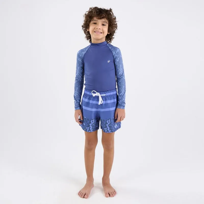 Camiseta Infantil de Surf 100 Proteção UV Tribord Azul Marinho - 4 ANOS