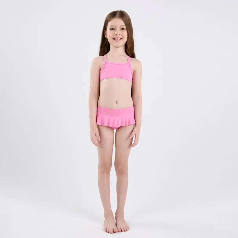 Top Biquíni Infantil de de Surf Costas Cruzadas Tribord Rosa - 6 ANOS