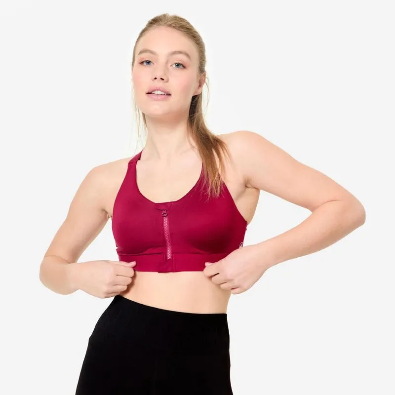 Top Feminino de Treino com Suporte Elevado Domyos Violeta - M