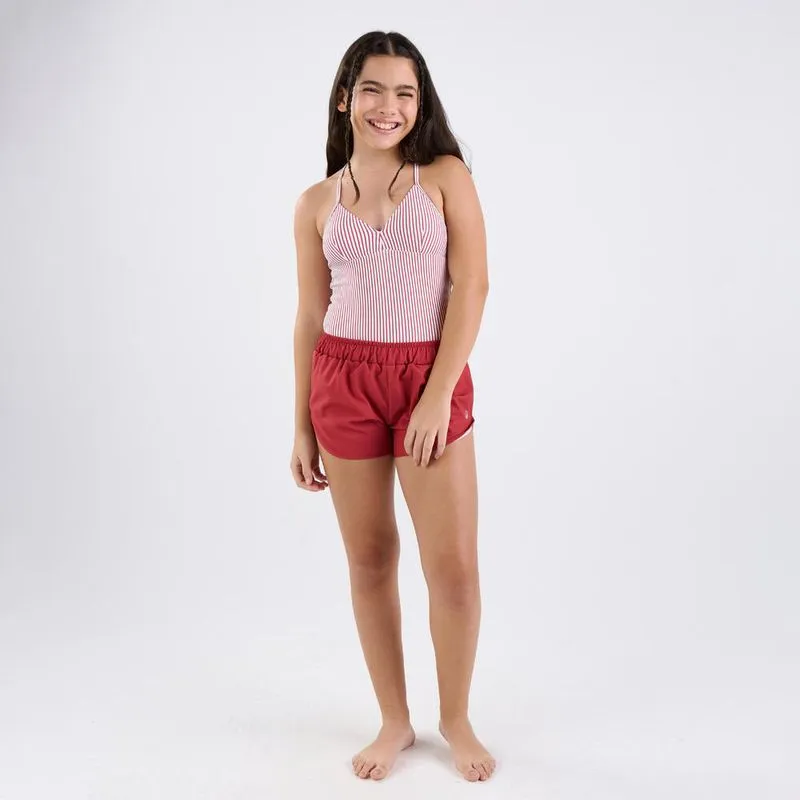 Short Infantil de Surf Praire Tribord Vermelho - 12 ANOS