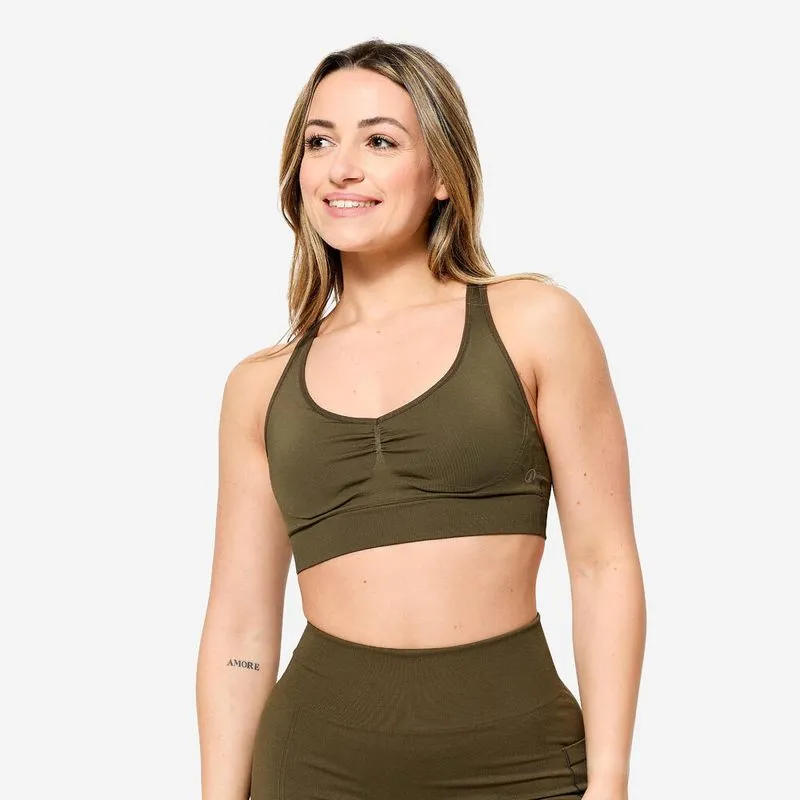 Top Feminino de Treino Alças Cruzadas Domyos Caqui, GG