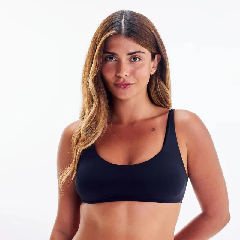 Top Biquíni Feminino de Surf Fino 100 Tribord Preto - G