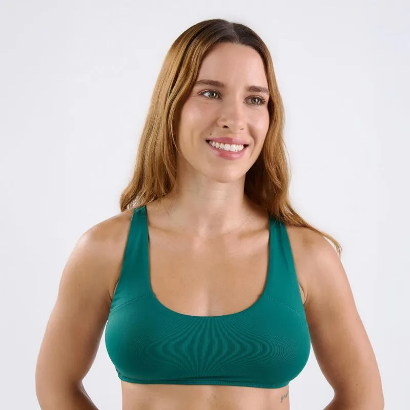 Top Feminino de Surf Fino 100 Tribord Verde Top Feminino de Surf Fino 100 Tribord, verde, P