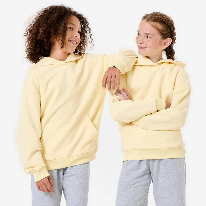 Blusa Moletom Infantil de Ginástica Oversize 500 Decathlon Amarela, 5-6 ANOS
