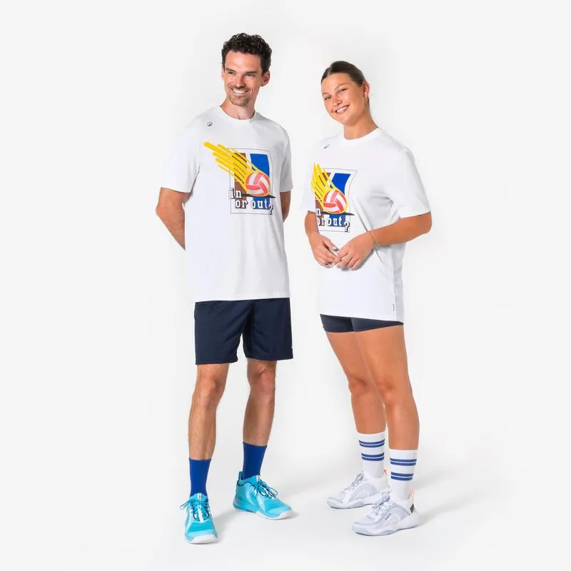 Camiseta Adulta de Vôlei VB Training Kipsta Branca Camiseta de Vôlei Vb Training Branca Kipsta, M