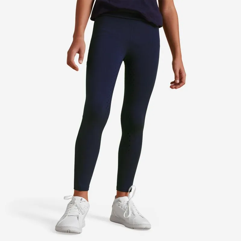 Legging Infantil de Hipismo Grip 500 Fouganza Azul Marinho - 14 ANOS
