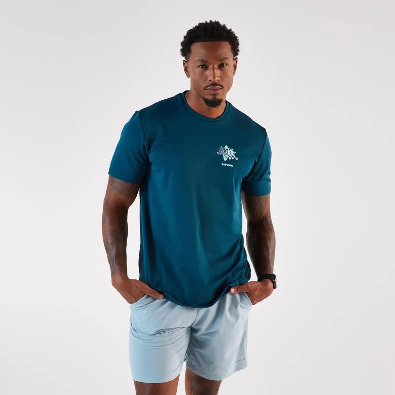 Camiseta Masculina de Corrida Run Dry 500 Kiprun Azul Marinho, GG