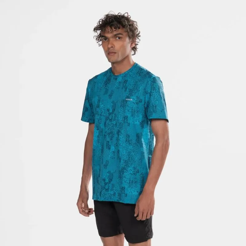 Camiseta Masculina de Corrida Run Dry 500 Kiprun Azul, P