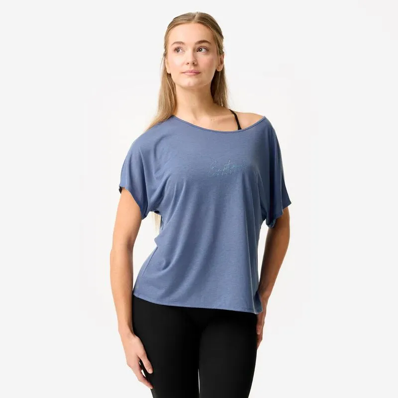 Camiseta Feminina de Dança Moderna Domyos Azul Camiseta Feminina de Fitness Domyos Azul - M