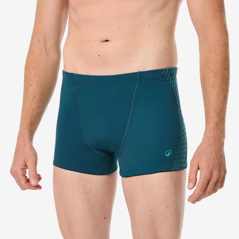 Sunga Boxer Masculina de Natação Fiti 500 Estampada Nabaiji Azul - 3G/4G