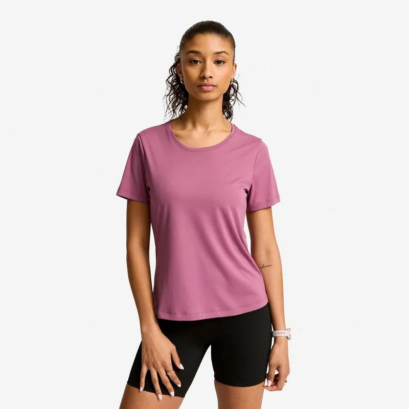 Camiseta Feminina de Fitness Manga Curta Domyos Roxa, P