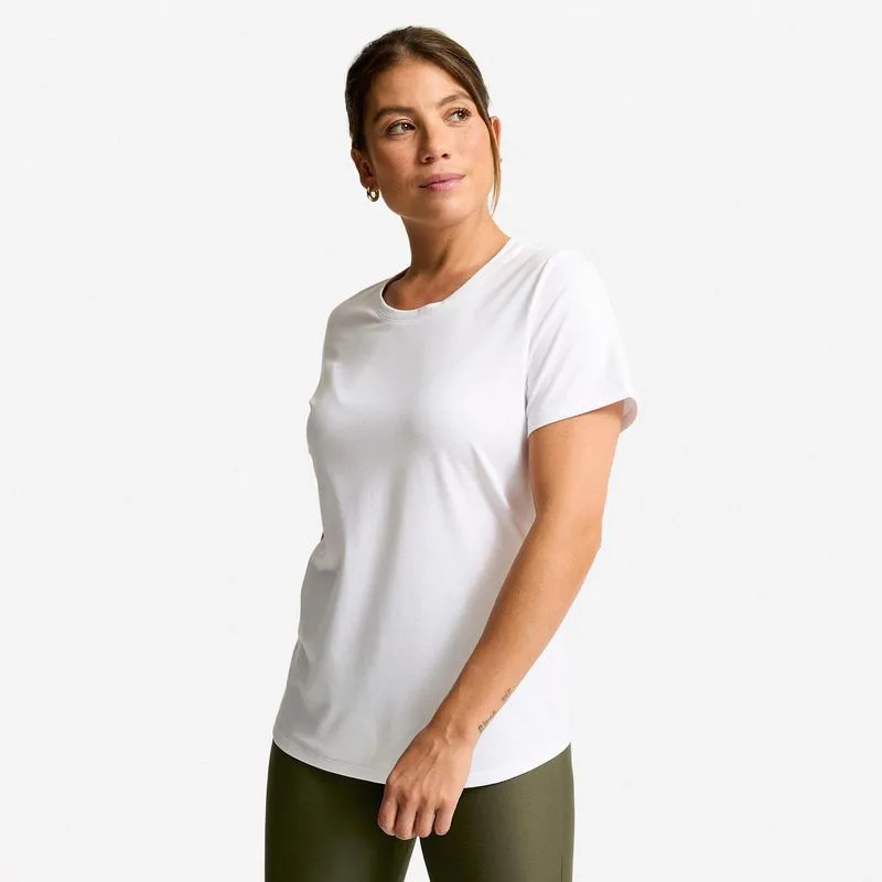 Camiseta Feminina de Treino Coolmax 500 Decathlon Branca - G