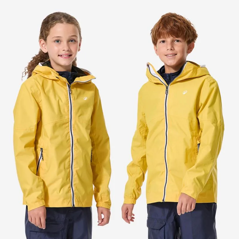 Jaqueta Infantil de Vela 100 Impermeável Amarela, 14-15 ANOS